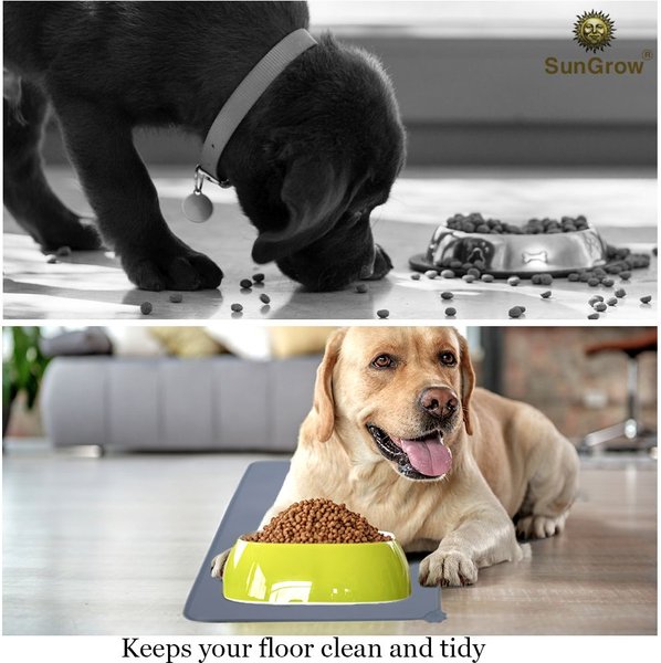 Show full view: SunGrow Cat & Dog Food Mat for Treats & Water Bowls, Waterproof & Non-Slip Silicone Pet Feeding Pad slide 4 of 7