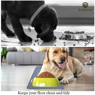Show full view: SunGrow Cat & Dog Food Mat for Treats & Water Bowls, Waterproof & Non-Slip Silicone Pet Feeding Pad slide 4 of 7