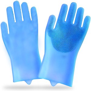 SunGrow Cat & Dog Washing Gloves, Pet Grooming Silicone Bath Scrubber & Massager Brush, Household Cleaning Supplies