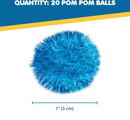 Show full view: SunGrow Cat Pom Pom Balls for Indoor, Interactive Fetch & Play Toy for Arts & Crafts, 20 count slide 7 of 8