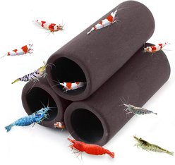 SunGrow Ceramic Shrimp & Betta Fish Hides for Aquarium, Breeding & Spawning Tube Tunnel, 3 count