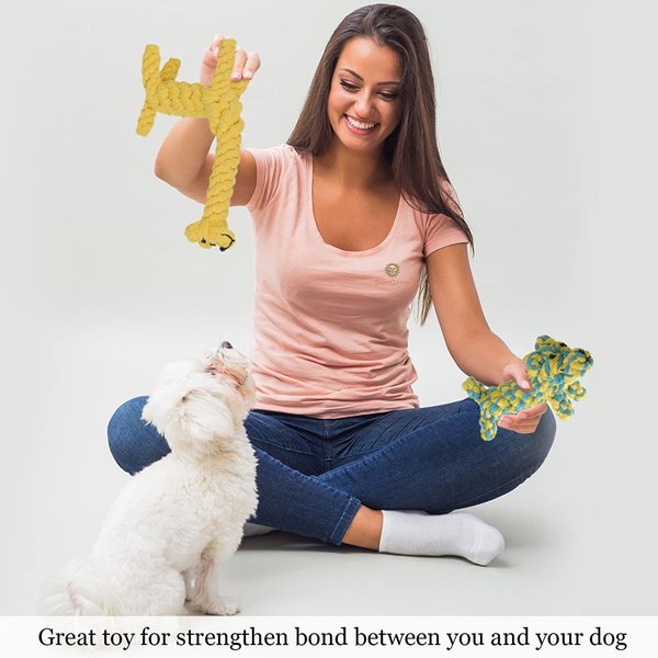 SunGrow Chewers Small Dog & Cat Tug of War Rope & Chase Teething Toys, 2 count