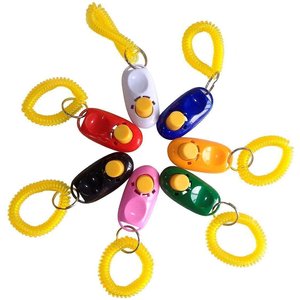 SunGrow Clickers with Wrist Band Dog & Cat Potty & Treat Training Tool, 7 count