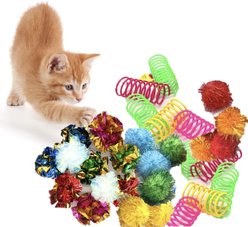 SunGrow Colorful Bouncy Springs, Pom Pom Balls & Interactive Sprinkle Cat Toys, 30 count slide 2 of 7
