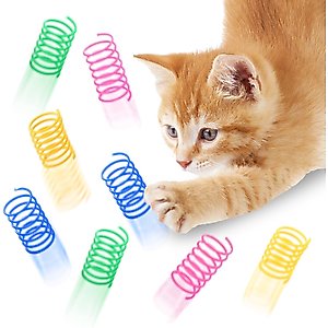 SunGrow Colorful Interactive Indoor Cat Spiral Spring Chasing Toy for Boredom, Exercise & Entertainment, 12 count