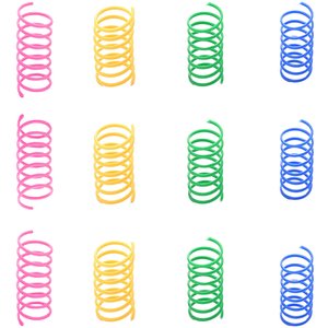 SunGrow Colorful Interactive Indoor Cat Spiral Spring Chasing Toy for Boredom, Exercise & Entertainment, 12 count