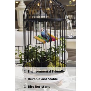 SunGrow Colorful Wooden Parakeet & Budgie Bird Cage Hanging Hammock Swing & Perch