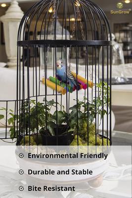 Show full view: SunGrow Colorful Wooden Parakeet & Budgie Bird Cage Hanging Hammock Swing & Perch slide 3 of 7