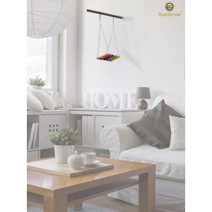 SunGrow Colorful Wooden Parakeet & Budgie Bird Cage Hanging Hammock Swing & Perch