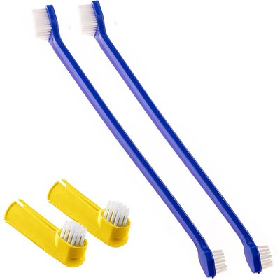 SunGrow SunGrow Dental Cleaning Tool Kit Dog & Small Animal Toothbrush, 4 count