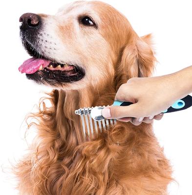 Show full view: SunGrow Dog, Cat & Small Pet Grooming & Dematting Comb Undercoat Rake Brush slide 2 of 6