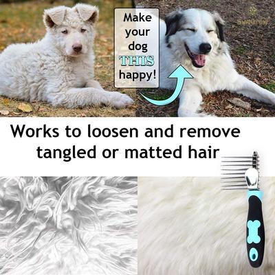 Show full view: SunGrow Dog, Cat & Small Pet Grooming & Dematting Comb Undercoat Rake Brush slide 4 of 6