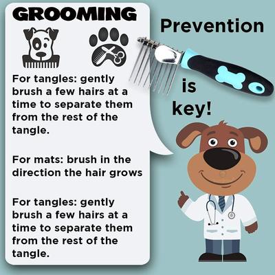 Show full view: SunGrow Dog, Cat & Small Pet Grooming & Dematting Comb Undercoat Rake Brush slide 5 of 6