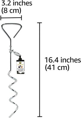 Show full view: SunGrow Dog Tie Out Cable Stake, Escape Proof for Outside Training & Camping Gear slide 7 of 7