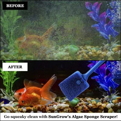 Show full view: SunGrow Double Sided Sponge Glass Aquarium Algae Scraper, 15-in slide 4 of 6