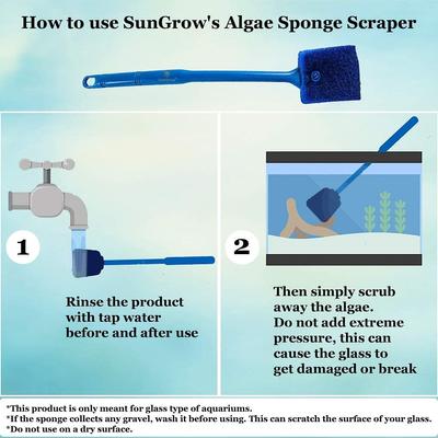 Show full view: SunGrow Double Sided Sponge Glass Aquarium Algae Scraper, 15-in slide 5 of 6