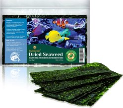SunGrow Dried Green Seaweed Sheets Snack for Betta & Hermit Crab, Veggie Fish Food Supplement