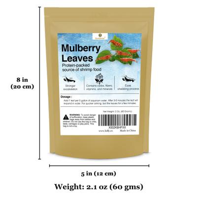 Show full view: SunGrow Dried Mulberry Leaves Growth Supplement for Freshwater Aquarium Snail & Cherry Shrimp Food slide 4 of 5