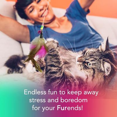 Show full view: SunGrow Enrichment Toys for Cat & Ferret, Variety Pack with Crinkle, Mice & Bell Balls, Scratcher, Tunnel & Teaser Wand, 30 Count slide 4 of 6