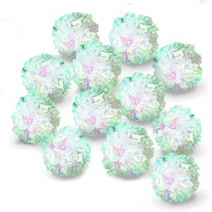 SunGrow Entertainment Clear Mylar Indoor Cat & Ferret Crinkle Balls & Chase Toy, 2-in, 12 count