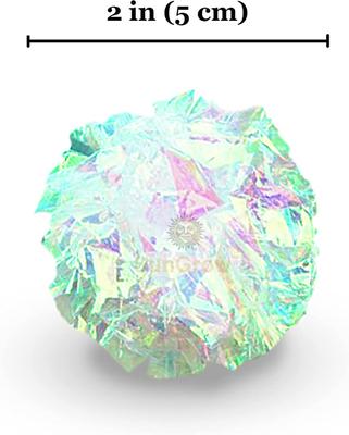 Show full view: SunGrow Entertainment Clear Mylar Indoor Cat & Ferret Crinkle Balls & Chase Toy, 2-in, 12 count slide 6 of 7