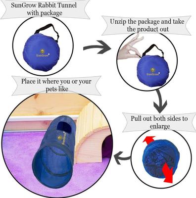 Show full view: SunGrow Ferret & Bunny Collapsible Play Tunnel, Indoor Rabbit & Small Pet Crinkle Tube Hideout Toy slide 5 of 7
