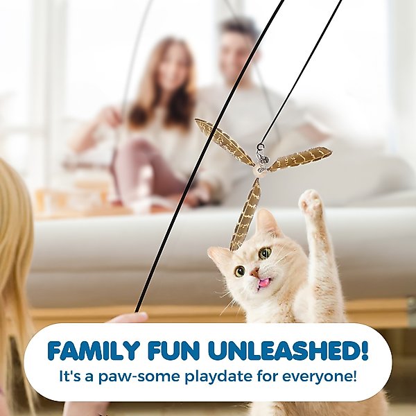 Show full view: SunGrow Fishing Pole Teaser Wand Cat Toy with 3 Feather Teasers slide 5 of 8