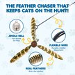 Show in main carousel: SunGrow Fishing Pole Teaser Wand Cat Toy with 3 Feather Teasers slide 3 of 8