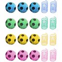 SunGrow Foam Soccer Ball & Bouncy Springs Variety Pack Cat & Ferret Fetch Play Interactive Toys, 20 count