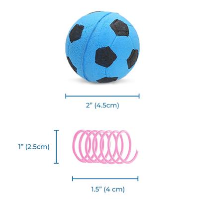 Show full view: SunGrow Foam Soccer Ball & Bouncy Springs Variety Pack Cat & Ferret Fetch Play Interactive Toys, 20 count slide 3 of 4