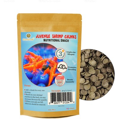 SunGrow SunGrow Growth Supplement for Freshwater Aquarium Bottom Feeders & Cherry Shrimp Food, 1.75-oz bag