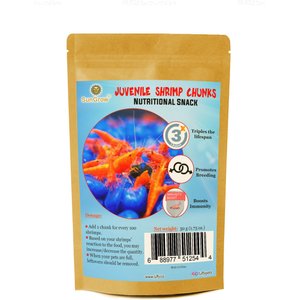 SunGrow Growth Supplement for Freshwater Aquarium Bottom Feeders & Cherry Shrimp Food, 1.75-oz bag