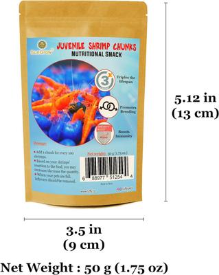 Show full view: SunGrow Growth Supplement for Freshwater Aquarium Bottom Feeders & Cherry Shrimp Food, 1.75-oz bag slide 7 of 7