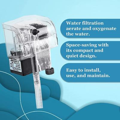 Show full view: SunGrow Hang On Back Aquarium HOB Filter for Small Turtle & Betta Fish Tank Maintenance slide 3 of 6