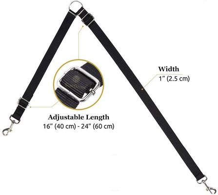 Show full view: SunGrow Adjustable Dual Leash Coupler 360 Swivel Splitter Dog Training Leash, Black, 16-24-inch slide 6 of 7