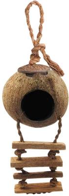 Show full view: SunGrow Hermit Crab Coconut Climbing Habitat & Hideaway Cage with Ladder, Natural slide 2 of 7