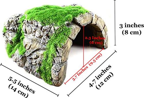 Show full view: SunGrow Hide & Climbing Resin Rock Cave with Artificial Moss Betta Fish Aquarium Decor slide 6 of 6