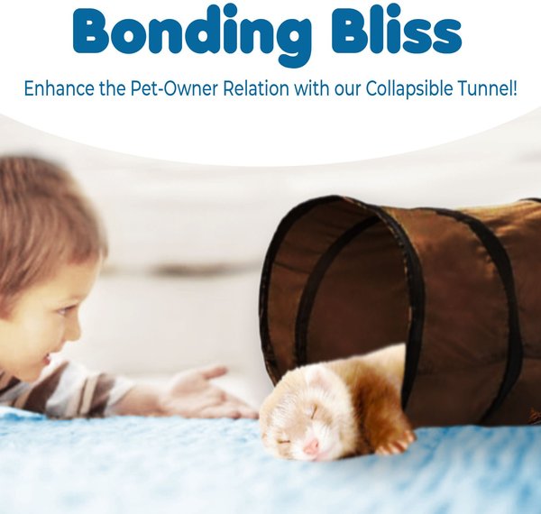Show full view: SunGrow Hide & Seek Collapsible Entertainment Cat & Ferret Play Tube & Pop Up Tunnel, Brown, 48-in slide 3 of 7