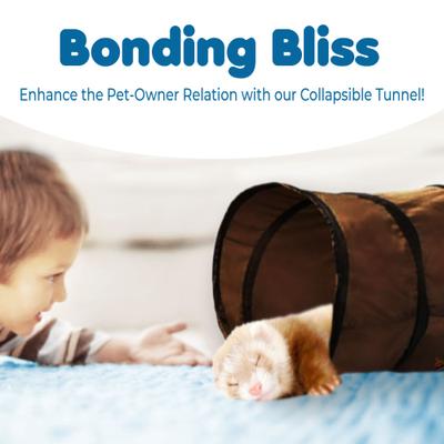 Show full view: SunGrow Hide & Seek Collapsible Entertainment Cat & Ferret Play Tube & Pop Up Tunnel, Brown, 48-in slide 3 of 7