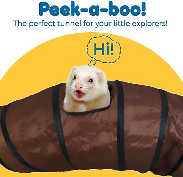 Show full view: SunGrow Hide & Seek Collapsible Entertainment Cat & Ferret Play Tube & Pop Up Tunnel, Brown, 48-in slide 4 of 7