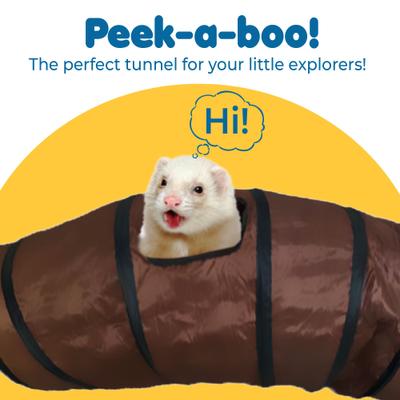 Show full view: SunGrow Hide & Seek Collapsible Entertainment Cat & Ferret Play Tube & Pop Up Tunnel, Brown, 48-in slide 4 of 7