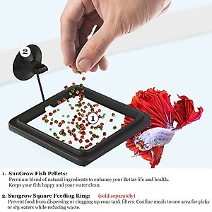 SunGrow High Protein Betta & Goldfish Floating Food Pellets Food, 0.95-oz bag