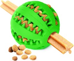 SunGrow Interactive Chew Ball Treat Dispenser Dog & Cat Teething Toy, 1 count