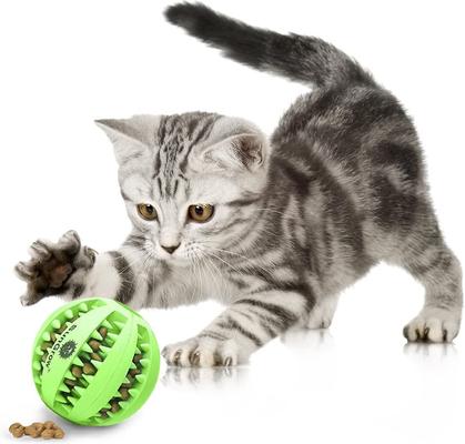 SunGrow Interactive Chew Ball Treat Dispenser Dog & Cat Teething Toy