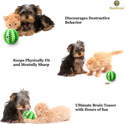 SunGrow Interactive Chew Ball Treat Dispenser Dog & Cat Teething Toy