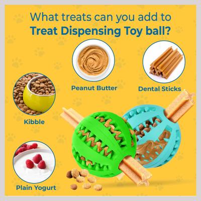 Show full view: SunGrow Interactive Chew Ball Treat Dispenser Dog & Cat Teething Toy, 2 count slide 4 of 8