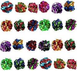 SunGrow Interactive Colorful Indoor Cat & Ferret Mylar Crinkle Balls & Chase Toy, 2-in, 24 count slide 1 of 7