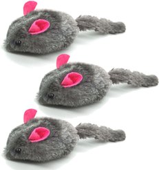 SunGrow Interactive Ferret & Cat Squeaky Mouse Plush & Kicker Toy for Indoor Fetch Play, 3 count slide 2 of 6