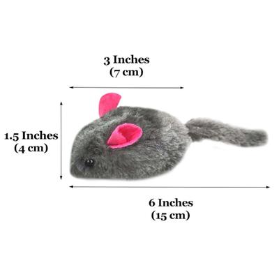 Show full view: SunGrow Interactive Ferret & Cat Squeaky Mouse Plush & Kicker Toy for Indoor Fetch Play, 3 count slide 6 of 7