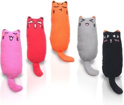Vila Interactive Fetch & Play Plush Cat Dental Chew Toy with Catnip, 5 count